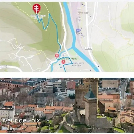 T3 Spacieux Plein Centre, Parking,clim, Patio, Jardin Foix